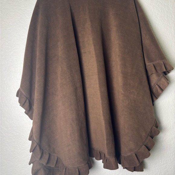 Brown Ruffled Women's Cape - Picture 3 of 3